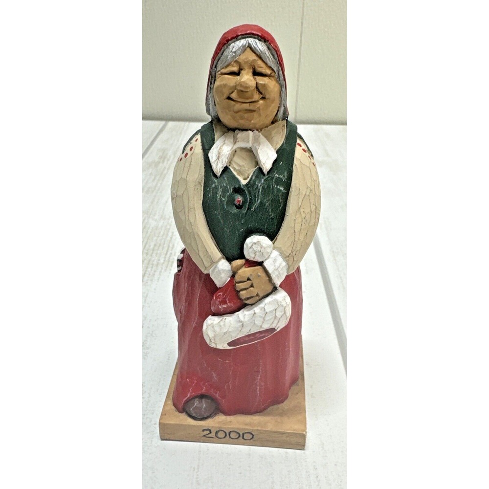Dave Constantine Mrs. Claus Christmas Sculpture Figurines Set of 3 Folk Art 2000